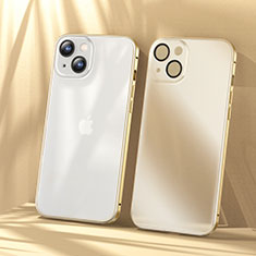 Apple iPhone 14用ケース 高級感 手触り良い メタル兼プラスチック バンパー LF1 アップル ゴールド