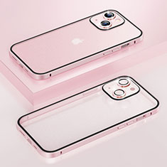 Apple iPhone 14用ケース 高級感 手触り良い メタル兼プラスチック バンパー LF3 アップル ローズゴールド