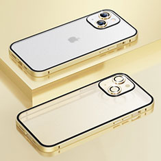 Apple iPhone 14用ケース 高級感 手触り良い メタル兼プラスチック バンパー LF3 アップル ゴールド