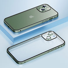 Apple iPhone 14用ケース 高級感 手触り良い メタル兼プラスチック バンパー Bling-Bling LF1 アップル グリーン
