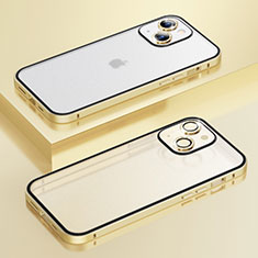 Apple iPhone 14用ケース 高級感 手触り良い メタル兼プラスチック バンパー Bling-Bling LF1 アップル ゴールド