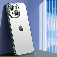 Apple iPhone 14用極薄ソフトケース シリコンケース 耐衝撃 全面保護 クリア透明 LD1 アップル グリーン