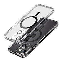 Apple iPhone 14用極薄ソフトケース シリコンケース 耐衝撃 全面保護 クリア透明 カバー Mag-Safe 磁気 Magnetic LD1 アップル ブラック