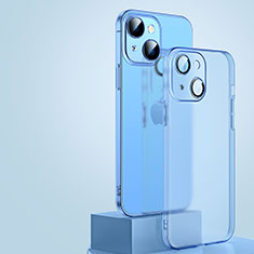 Apple iPhone 14用極薄ケース クリア透明 プラスチック 質感もマットQC1 アップル ネイビー