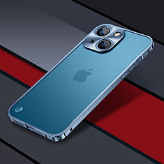 Apple iPhone 14用ケース 高級感 手触り良い メタル兼プラスチック バンパー QC1 アップル ネイビー