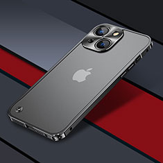 Apple iPhone 14用ケース 高級感 手触り良い メタル兼プラスチック バンパー QC1 アップル ブラック
