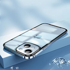 Apple iPhone 14用ケース 高級感 手触り良い メタル兼プラスチック バンパー QC2 アップル ネイビー