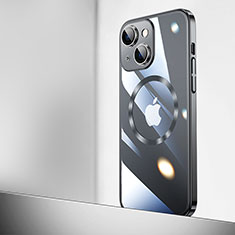 Apple iPhone 14用ハードカバー クリスタル クリア透明 Mag-Safe 磁気 Magnetic QC2 アップル ブラック