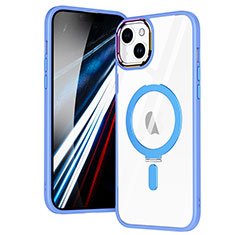 Apple iPhone 14用極薄ソフトケース シリコンケース 耐衝撃 全面保護 クリア透明 カバー Mag-Safe 磁気 Magnetic SD1 アップル ブルー