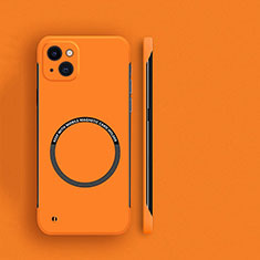 Apple iPhone 14用ハードケース プラスチック 質感もマット カバー Mag-Safe 磁気 Magnetic アップル オレンジ