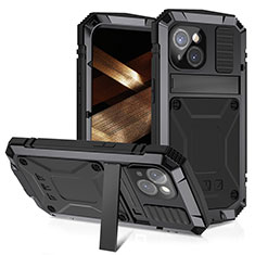 Apple iPhone 14用360度 フルカバー ケース 高級感 手触り良い アルミメタル 製の金属製 RJ4 アップル ブラック