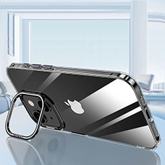 Apple iPhone 14用極薄ソフトケース シリコンケース 耐衝撃 全面保護 クリア透明 LD6 アップル ブラック