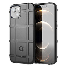 Apple iPhone 14 Plus用360度 フルカバー極薄ソフトケース シリコンケース 耐衝撃 全面保護 バンパー G05 アップル ブラック