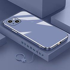 Apple iPhone 14 Plus用極薄ソフトケース シリコンケース 耐衝撃 全面保護 S03 アップル ラベンダーグレー