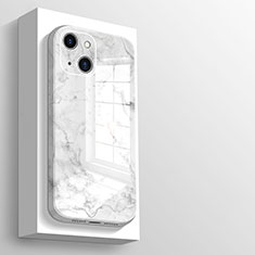 Apple iPhone 14 Plus用ハイブリットバンパーケース プラスチック 鏡面 カバー M05 アップル ホワイト