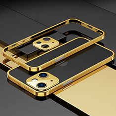 Apple iPhone 14 Plus用ケース 高級感 手触り良い アルミメタル 製の金属製 バンパー カバー A03 アップル ゴールド