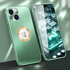 Apple iPhone 14 Plus用ケース 高級感 手触り良い アルミメタル 製の金属製 カバー M08 アップル グリーン