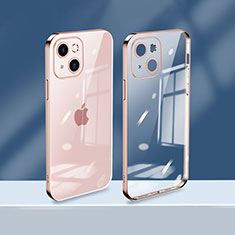 Apple iPhone 14 Plus用極薄ソフトケース シリコンケース 耐衝撃 全面保護 クリア透明 H08 アップル ローズゴールド