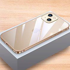 Apple iPhone 14 Plus用ケース 高級感 手触り良い アルミメタル 製の金属製 バンパー カバー LK1 アップル ゴールド