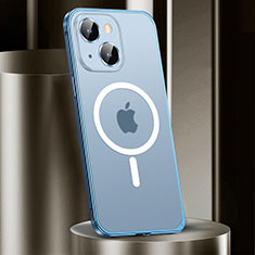 Apple iPhone 14 Plus用ケース 高級感 手触り良い メタル兼プラスチック バンパー Mag-Safe 磁気 Magnetic JL2 アップル ネイビー