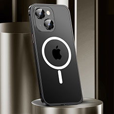 Apple iPhone 14 Plus用ケース 高級感 手触り良い メタル兼プラスチック バンパー Mag-Safe 磁気 Magnetic JL2 アップル ブラック