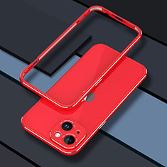 Apple iPhone 14 Plus用ケース 高級感 手触り良い アルミメタル 製の金属製 バンパー カバー JZ1 アップル レッド
