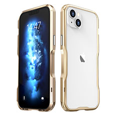 Apple iPhone 14 Plus用ケース 高級感 手触り良い アルミメタル 製の金属製 バンパー カバー LF2 アップル ゴールド