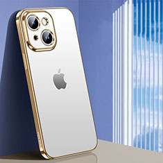 Apple iPhone 14 Plus用極薄ソフトケース シリコンケース 耐衝撃 全面保護 クリア透明 LD1 アップル ゴールド