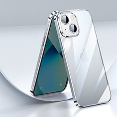 Apple iPhone 14 Plus用極薄ソフトケース シリコンケース 耐衝撃 全面保護 クリア透明 LD2 アップル シルバー