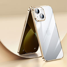 Apple iPhone 14 Plus用極薄ソフトケース シリコンケース 耐衝撃 全面保護 クリア透明 LD2 アップル ゴールド