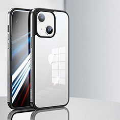 Apple iPhone 14 Plus用ハイブリットバンパーケース クリア透明 プラスチック カバー LD1 アップル シルバー