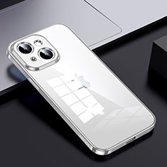 Apple iPhone 14 Plus用ハイブリットバンパーケース クリア透明 プラスチック カバー LD2 アップル シルバー