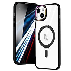 Apple iPhone 14 Plus用極薄ソフトケース シリコンケース 耐衝撃 全面保護 クリア透明 カバー Mag-Safe 磁気 Magnetic SD1 アップル ブラック