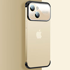 Apple iPhone 14 Plus用ハードカバー クリスタル クリア透明 QC4 アップル ゴールド