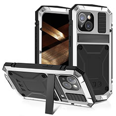 Apple iPhone 14 Plus用360度 フルカバー ケース 高級感 手触り良い アルミメタル 製の金属製 RJ4 アップル シルバー