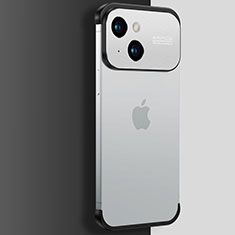 Apple iPhone 14 Plus用ハードカバー クリスタル クリア透明 QC3 アップル シルバー