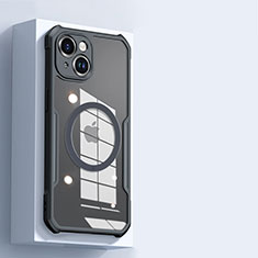 Apple iPhone 14 Plus用極薄ソフトケース シリコンケース 耐衝撃 全面保護 クリア透明 カバー Mag-Safe 磁気 Magnetic XD3 アップル ブラック