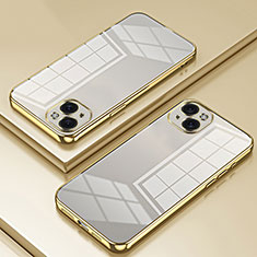 Apple iPhone 14 Plus用極薄ソフトケース シリコンケース 耐衝撃 全面保護 クリア透明 SY1 アップル ゴールド