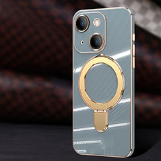 Apple iPhone 14 Plus用極薄ソフトケース シリコンケース 耐衝撃 全面保護 Mag-Safe 磁気 Magnetic C01 アップル グレー