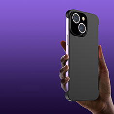 Apple iPhone 14 Plus用ハードケース プラスチック 質感もマット フレームレス カバー T01 アップル ブラック