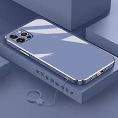 Apple iPhone 14 Pro用極薄ソフトケース シリコンケース 耐衝撃 全面保護 S03 アップル ラベンダーグレー