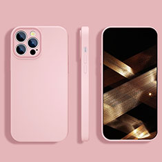 Apple iPhone 14 Pro用360度 フルカバー極薄ソフトケース シリコンケース 耐衝撃 全面保護 バンパー S05 アップル ピンク