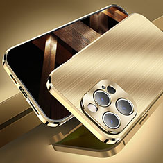 Apple iPhone 14 Pro用ケース 高級感 手触り良い アルミメタル 製の金属製 カバー M06 アップル ゴールド