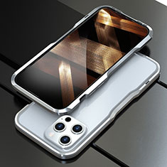 Apple iPhone 14 Pro用ケース 高級感 手触り良い アルミメタル 製の金属製 バンパー カバー A01 アップル シルバー