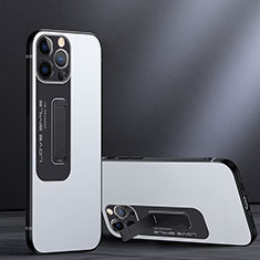 Apple iPhone 14 Pro用ハイブリットバンパーケース スタンド プラスチック 兼シリコーン カバー A08 アップル ホワイト