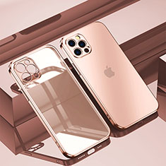 Apple iPhone 14 Pro用極薄ソフトケース シリコンケース 耐衝撃 全面保護 クリア透明 H11 アップル ローズゴールド