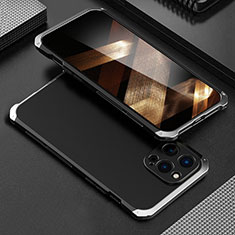 Apple iPhone 14 Pro用360度 フルカバー ケース 高級感 手触り良い アルミメタル 製の金属製 アップル シルバー・ブラック