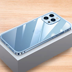 Apple iPhone 14 Pro用ケース 高級感 手触り良い アルミメタル 製の金属製 バンパー カバー LK1 アップル ネイビー