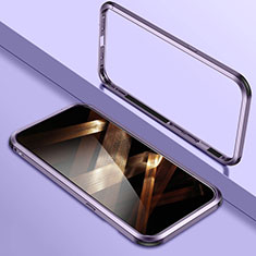 Apple iPhone 14 Pro用ケース 高級感 手触り良い アルミメタル 製の金属製 バンパー カバー LO1 アップル パープル