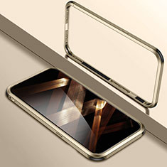 Apple iPhone 14 Pro用ケース 高級感 手触り良い アルミメタル 製の金属製 バンパー カバー LO1 アップル ゴールド